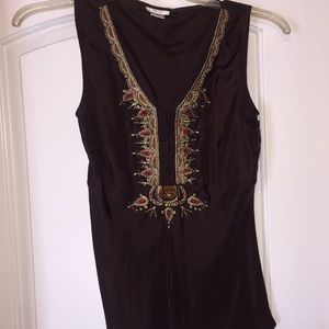 NWOT chocolate brown top by cache